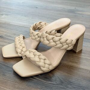 Chic Braided Tan Heels